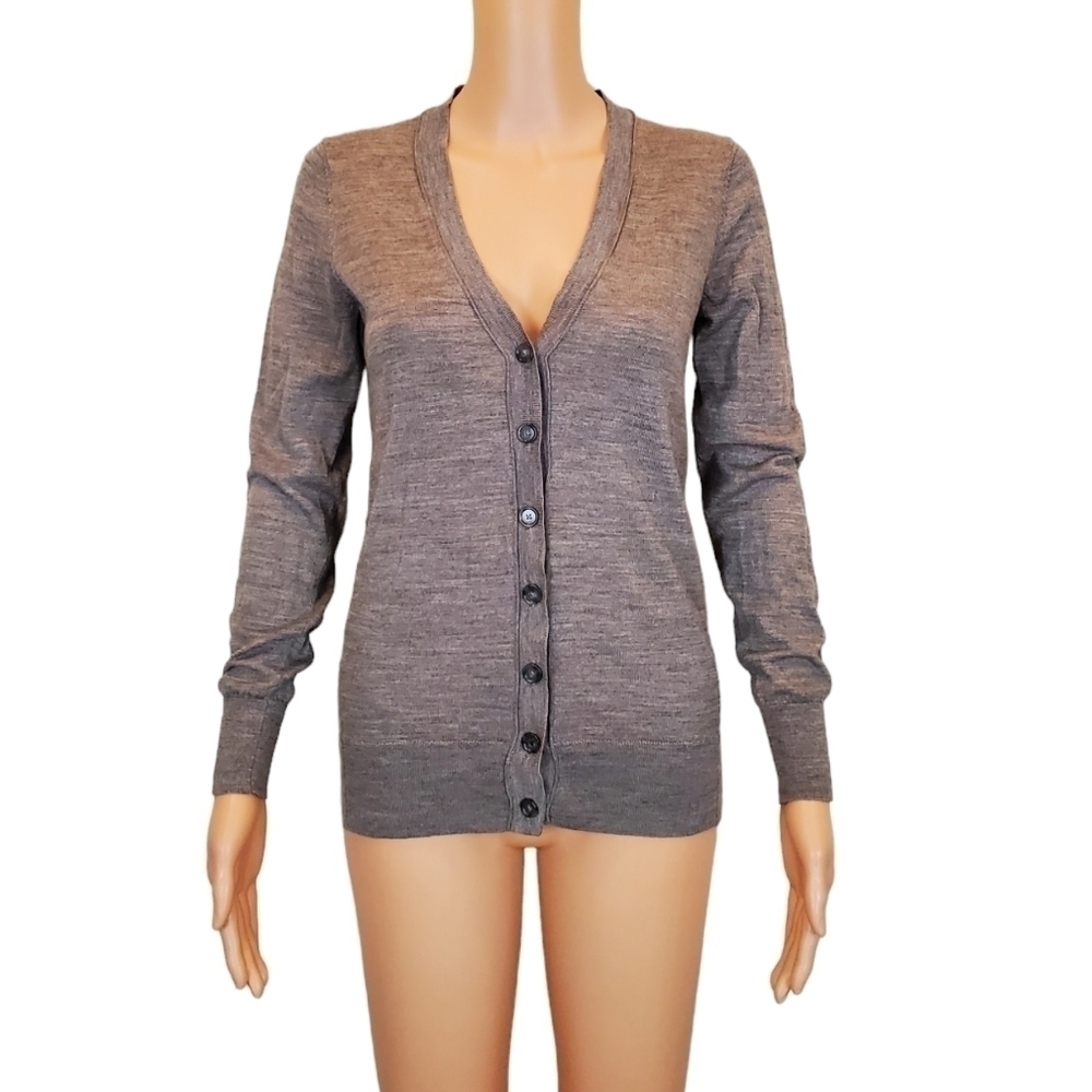 Loft grey long sleeve button down cardigan sweater Size S